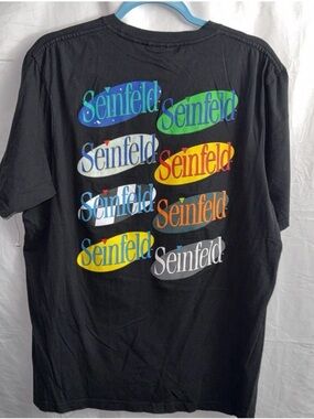 Seinfeld men’s Multicolor Logo Short Sleeve Tee - Black